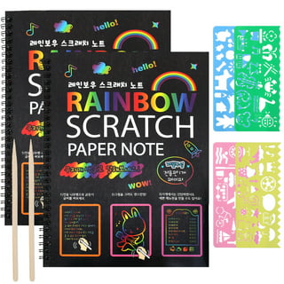 2Pcs Scratch Art Sheets with Scraper Tool, Scratch Art for Kids