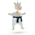 thumbnail image 2 of Martial Arts Karate Hippo Glass Christmas Ornament, 2 of 4