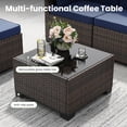 thumbnail image 2 of STARY 6 Pieces Outdoor Sectional Sofa with Wide Armrests, Patio Conversation Set, PE Rattan Furniture Set for Backyard, Blue, 2 of 9