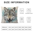 thumbnail image 5 of ARISTURING  Wolf Decorative Pillow Case Art Wild Animal Grey Wolves Head Fur in Green Splash Doodle Throw Pillow Cover Square Accent Home, 5 of 5