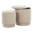 thumbnail image 4 of LumiSource Beige Fabric Marla Upholstered Ottoman Set, 4 of 6