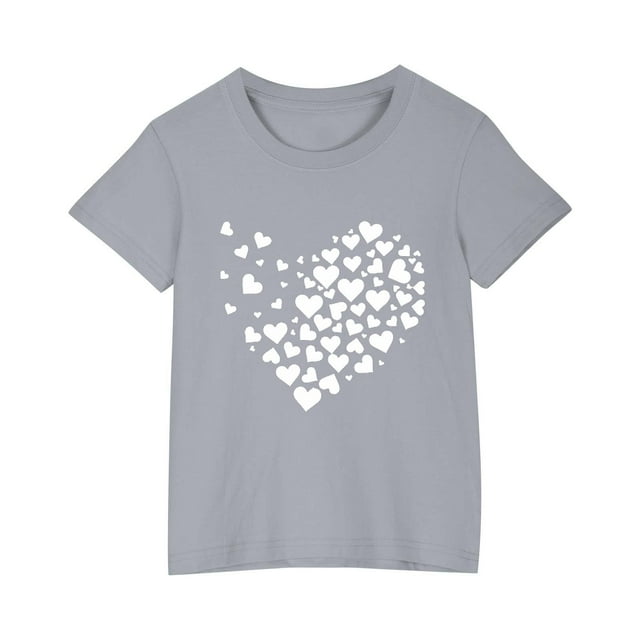 Cadeaux pour Fillettes, T-Shirt en Coton pour Garçons et Filles, Col Rond Imprimé, Manches Courtes, Robe à Manches Courtes, Cadeaux pour Fillettes