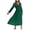 Green, variant on Womens Wrap V Neck Formal Dresses Wedding Guest Casual Pleated Elegant Long Sleeve Midi Dress Smocked Waisted Long Dress Green M
