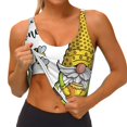 thumbnail image 4 of Vsdgher Gnome Sweet Honey Print Women Sleeveless Athletic Tank Top Built-in Bra Camisole Sports Vest for Yoga Running Fitness Exercise with Removable Pads, 4 of 8