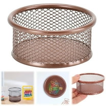 Clip Holder (Mesh Organizer, Desk Bowl), Rose Gold, Wire Mesh Clip Holder, Stackable, Open Design, For Desk Organization, Metal, Meiiso