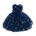 thumbnail image 2 of inlzdz Toddler Baby Girls Sleeveless Birthday Party Princess Dress Pageant Christmas Tutu Gown Dark Blue 4-5, 2 of 6