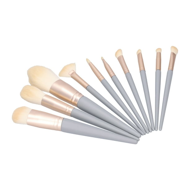 Brocha para mezclar BuyWeek Juego de 10 brochas de maquillaje Cerdas de fibra y mango largo