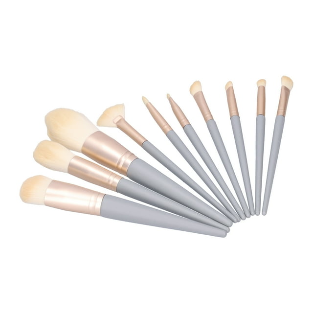 Brocha para mezclar BuyWeek Juego de 10 brochas de maquillaje Cerdas de fibra y mango largo