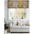 thumbnail image 3 of Sweet Home Valances for Windows Sunflower Vintage Rustic Brown Stripe Wood Board Kitchen Valance Curtain Rod Pocket Small Curtains for Cafe Bathroom Laundry Basement 42" x 18", 3 of 8