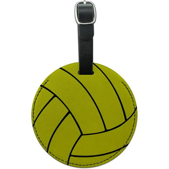 Water Polo Ball Round Leather Luggage ID Tag Suitcase Carry-On