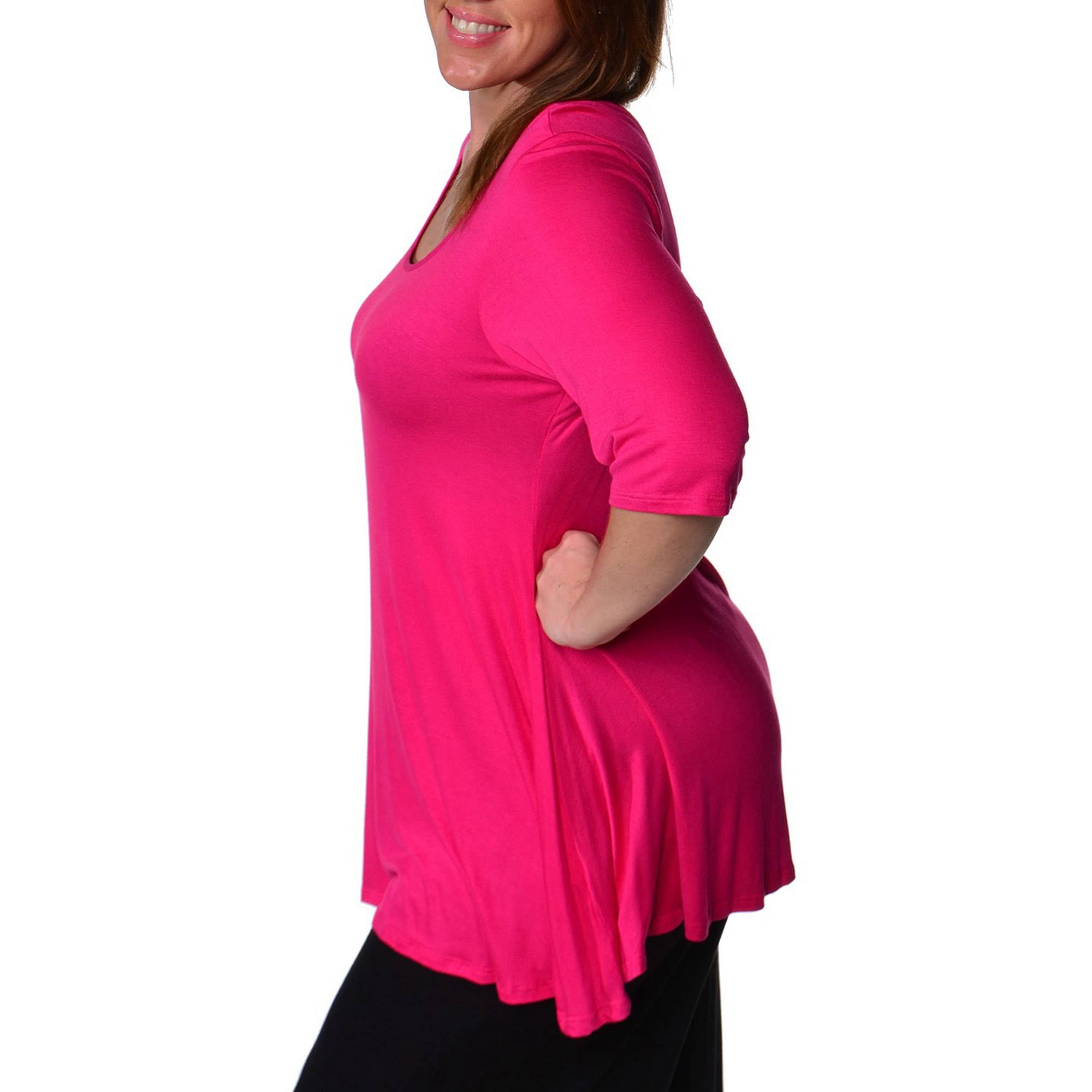Women's Plus Size Elbow Sleeve Tunic