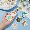 thumbnail image 4 of DIY 100Pcs 2 Styles Moon Boho Stickers Cartoon Sun Decal Vintage Aesthetic Stickers Art Flowers Stickers for Water Bottles Laptop Computer Guitar Luggage Mobile Phone DIY, 4 of 5