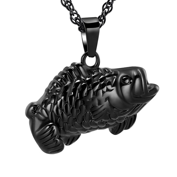 Fish Cremation Jewelry Memorial Necklace Cremation Urn Necklace for Ashes Urn Keepsake with Gift Box