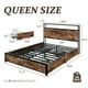 thumbnail image 2 of Queen Bed Frame with 2-Tier Storage Headboard, USB Port and LED Light, 4 Storage Drawers, Brown, 2 of 2