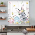 thumbnail image 4 of Easter Bunny Sheer Curtains 72 Inches Long, Blue Easter Eggs Spring Floral Butterflies Light Filering Curtains, Breathable Simi Curtain Privacy Drapes for Living Room Bedroom Window Treatment, 4 of 9