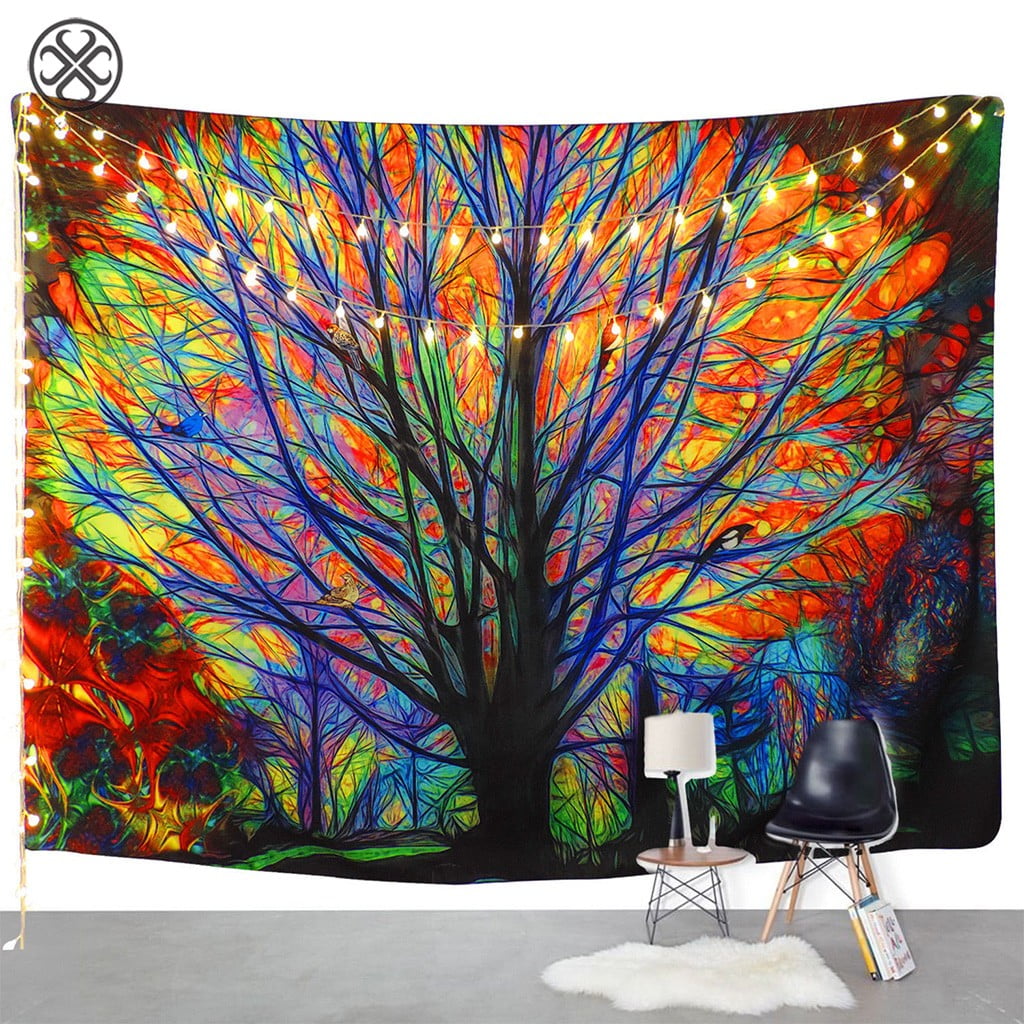 Luxtrada Colorful Tree Print Tapestry Wall Hanging Tapestry Art ...
