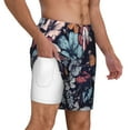 thumbnail image 3 of Gaeub Flowers ad Butterflies Mens Swim Trunks Stretch Beach Shorts Quick Dry for Men Swim Shorts Swimwear with Pockets- 3X-Large, 3 of 9