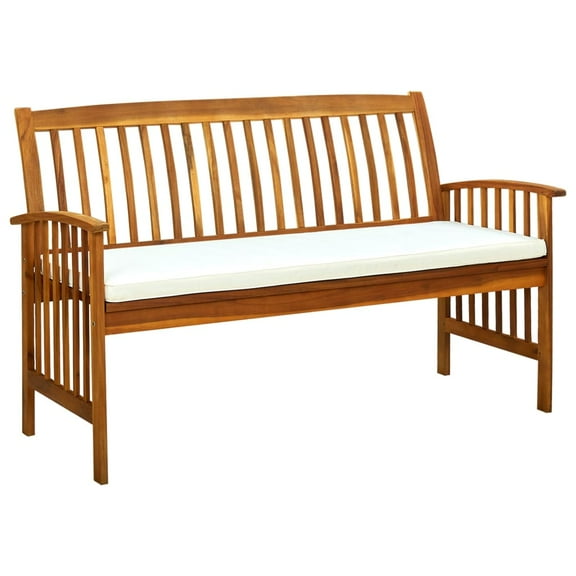 vidaXL Outdoor Patio Bench Garden Park Bench with Cushion Solid Wood Acacia