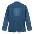 thumbnail image 5 of Cloudstyle Men's Multi-Pocket Denim Casual Blazer, 5 of 12