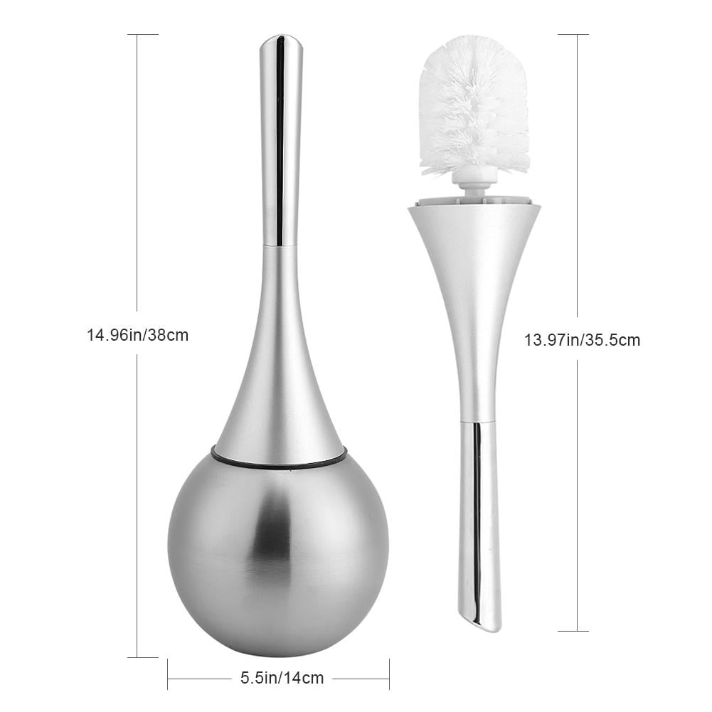 Rupoun Stainless Steel Toilet Brush & Holder Set – Durable ABS Handle, Waterproof Base, Easy‑Open Lid, Sleek Silver Design