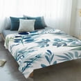 thumbnail image 4 of Navy Blue Leaves Blanket Soft Cozy Warm Throw Blanket for Couch, Plush Fuzzy Flannel Fleece Blankets for Sofa, Summer Botanical Farmhouse Watercolor Leaf Bed Blankets Gifts for Men, 30"x40", 4 of 9