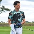 thumbnail image 3 of Gukieu Black Panther Floral Illustration Print Men's Quick-drying POLO Shirt, Button-down Summer T-shirt, Suitable for Work and Outdoor Activities-Small, 3 of 6