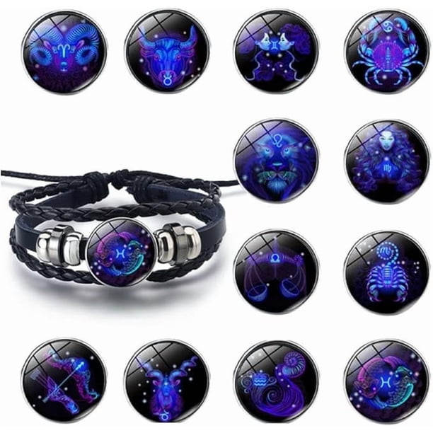 Pulsera de constelaciones, pulsera luminosa con patrón de dibujos animados que brilla en la oscuridad, pulseras de cuerda ajustables negras.