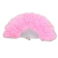 thumbnail image 1 of Feather Fan Foldable Handheld Festival Decoration Square Dance Retro Style Show Down Colorful Fan, 1 of 5