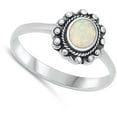 thumbnail image 4 of CHOOSE YOUR COLOR Fancy Bali White Simulated Opal Ring .925 Sterling Silver Band CZ Female Size 6, 4 of 4