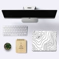 thumbnail image 2 of Topographic Mouse Pad, Black & White Line Art Mouse Pad, Non-Slip Rubber Base Mousepad, Men Women Square Mouse Mat for Computer, Work, Game, Office, 9.5 x 7.9 Inch, Modern Geographic Contour, 2 of 6