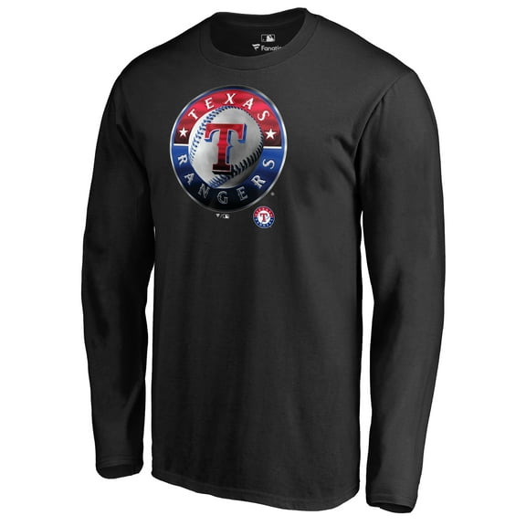 Men's Black Texas Rangers Midnight Mascot Long Sleeve T-Shirt