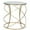 Gold/White Glass Top, variant on SAFAVIEH Cagney Glass Top Round Accent Table Gold / Black