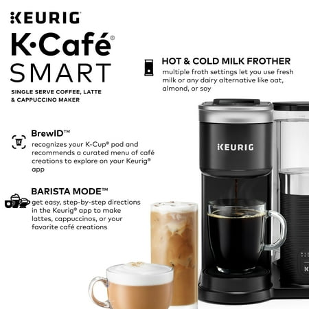 Keurig - K-Cafe SMART Single-Serve Coffee Maker and Latte Machine with WiFi Compatibility - Black
