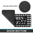 thumbnail image 4 of Buffalo Plaid Kitchen Rug 2 Pieces Set, Washable Non-Slip Kitchen Sink Decor Carpet, Home Black and White Cushioned Kitchen Floor Standing Mats 17"x47"+17"x30", 4 of 6