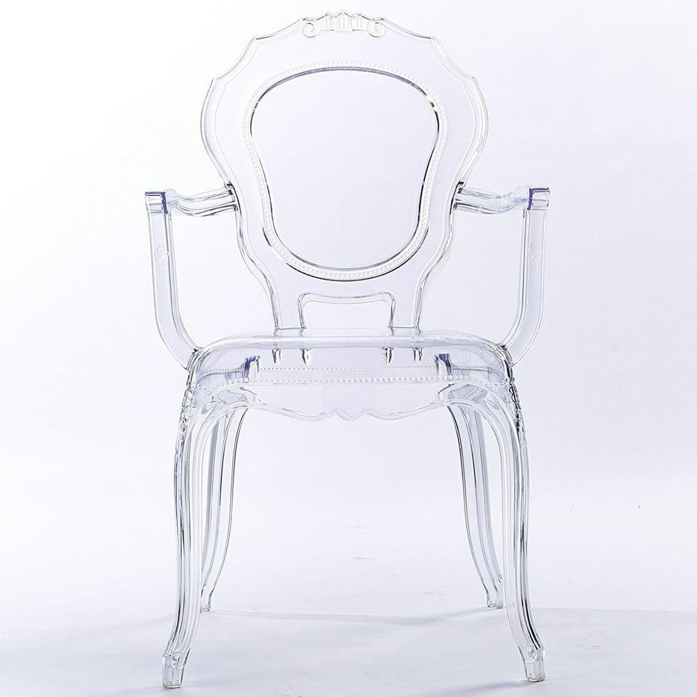 2xhome Clear Transparent Modern Ghost Chair Armchair