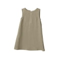 thumbnail image 3 of Tranfacy Robe d'Été pour Filles, Robe Sans Manches pour Tout-Petites Filles, Robe Sans Manches à Col Rond en Lin Uni pour Enfants d'Âge Moyen avec Laçage au Dos, 3 of 4