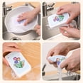 thumbnail image 3 of Nvzi-a 6-piece wood pulp cotton light blue printed sponge wipe kitchen cleaning dishwashing cotton household scouring pad compressed square wood pulp sponge, 3 of 4