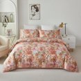 thumbnail image 1 of Flor Pintura Juego de cama tamaño Queen Rojo 3Pcs Funda Nórdica Set Shabby Flor, 1 of 9