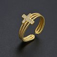 thumbnail image 4 of 2pcs Rhinestone Cross Rings Adjustable Open Rings Finger Rings for Women, 4 of 8