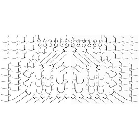 100 Pc Peg Hook Assortment Pegboard Organization Storage Shop Tools Display Pegboard Accessories