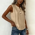 thumbnail image 4 of Womens Summer Tank Tops, Sleeveless Shirts for Women Casual Solid Color Button Down Dressy Blouses Mothers Gifts, 4 of 6