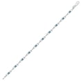 thumbnail image 3 of SZUL Women's Aquamarine and Natural Diamond Double Bar Link Bracelet in .925 Sterling Silver, 3 of 7