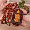 thumbnail image 2 of Agarwood Buddha Sandalwood Guanyin Bodhisattva Goddess Of Mercy Scripture Projection Necklace,Protection Amulet Necklace, 2 of 7