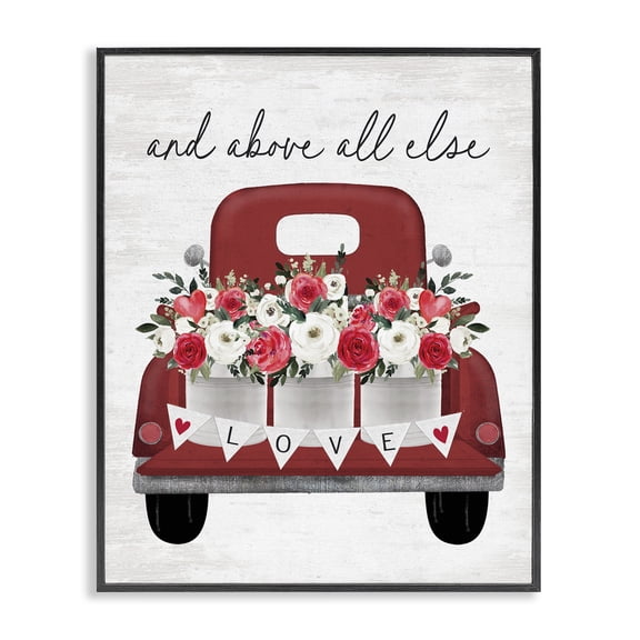 Stupell Industries Love Above All Else Transportation Painting Black Framed Art Print Wall Art, 11 x 14