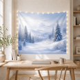 thumbnail image 5 of Misty Fir Valley Among Pale Mountain Ridges, Calming Illustration for Nature Lovers, Snowy Landscape Decor, Christmas Gift, Tapestry Wall Hanging for Bedroom and Living Room, 5 of 7