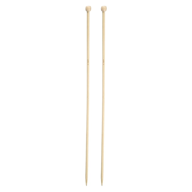 Aguja de tejer recta de bambú Uxcell de 4.5mm Tamaño US 7 de 13.8 pulgadas Agujas de tejer de madera