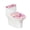 Pink Marble Texture, variant on HELLHERO Smiley Pumpkin Bathroom Toilet Cover Set, Elastic Edge Soft Reusable, Cozy Elastic Bottom Fits All Toilet Shapes, Toilet Seat Cover Set