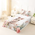 thumbnail image 5 of Erosebridal Kawaii Bunny Rabbit Twin Sheet Sets,Rustic Flowers Pink Easter Eggs Bedding For Kids 3-Piece, 5 of 6