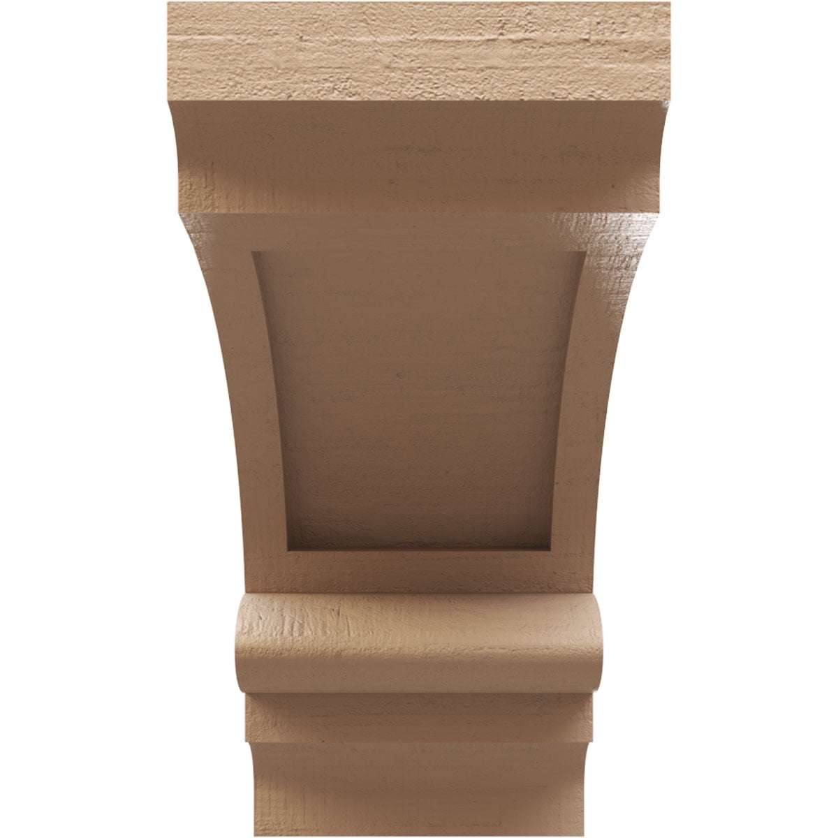 3"W x 9"D x 6"H Classic Diane Rough Cedar Woodgrain TimberThane Corbel, Primed Tan