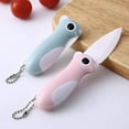 thumbnail image 4 of Cuchillo para pelar de cerámica, cuchillo de bolsillo, cuchillo plegable, hoja súper afilada de solo 2,3 pulgadas, picador para pelar frutas, fácil de transportar (rosa y azul) Xemadio WMPH-522-1, 4 of 5